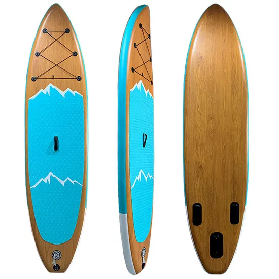 New Surfing Isup Wood Paddle Board Wooden Stand up Paddleboard Inflatable Surfboards Drop Stitch Sup 